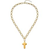 RAUCHBE Chunky Gold Star/Cross Necklaces for Women Trendy Star Choker Necklace Bold Vintage Statement Necklace Jewelry