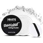 YBUETE Translucent Loose Face Powder, Long Lasting Matte Finishing White Face Paint Setting Powder, Oil Control Talc-Free Set