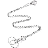 Wisdompro Wallet Chain, 16 inch Heavy Duty Pocket Keychain with Lobster Clasps and 2 Keyrings for Keys, Wallet, Jeans, Pants, Belt Loop, Purse and Handbag