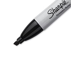 Sharpie Permanent Markers, Chisel Tip, Black, 4 Count