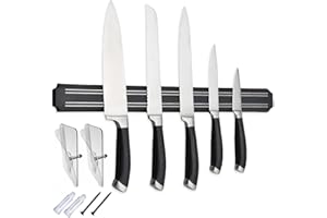 Magnetic Knife Holder 15 Inch/ 38 cm, Powerful Knife Magnet Wall Mount, Multipurpose Magnetic Knife Strip, Space Saving, Blac