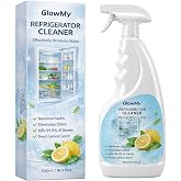 Refrigerator Cleaner Spray, Multipurpose Fridge Cleaner for Removing Stains | Gentle Inside Fridge Cleaning Spray for Plastic Drawers, Glass Shelves &amp; Interior Surfaces, Lemon Scent 16.9 FL.OZ