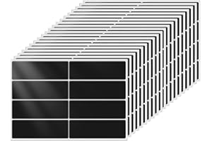 FINDAT 160 PCS Black Rectangle Labels 3 x 1 Inch Color Coding Sticky Stickers Vinyl Waterproof Self-Adhesive Removable Name T