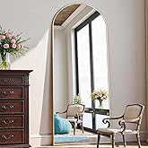 OGCAU Full Length Mirror, 70"x26" Arched Full Body Floor Mirror with Stand, Hanging or Leaning, Standing, Wall Mounted with Aluminum Frame for Bedroom Living Room (Gold)