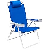 SUNNYFEEL Oversized Tall Folding Beach Chair Lightweight, 17" Portable Sand Chair for Adults Heavy Duty 500 LBS with Cup Holders, Foldable High Camping Lawn Chairs for Camp/Outdoor/Picnic/Sports