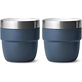 Hbbgdiy 2PCS Stackable Espresso Cups 4oz Stainless Steel Vacuum Insulated Coffee Mugs Easy Clean Small Metal Cups for Espresso Shot Cappuccino Camping Travel