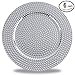 FANTASTIC :) Round 13 Inch Plastic Charger Plates with Eletroplating Finish (6, Hammer Silver)