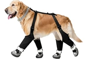 Dog Boots with Adjustable Suspender, Waterproof Dog Rain Boots, Puppy Snow Shoes for Winter, Anti Dirt Pants with Shoes, Dogs