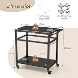 TANGZON Outdoor Grill Cart with 4 Lockable Wheels 108x50x88cm view 6