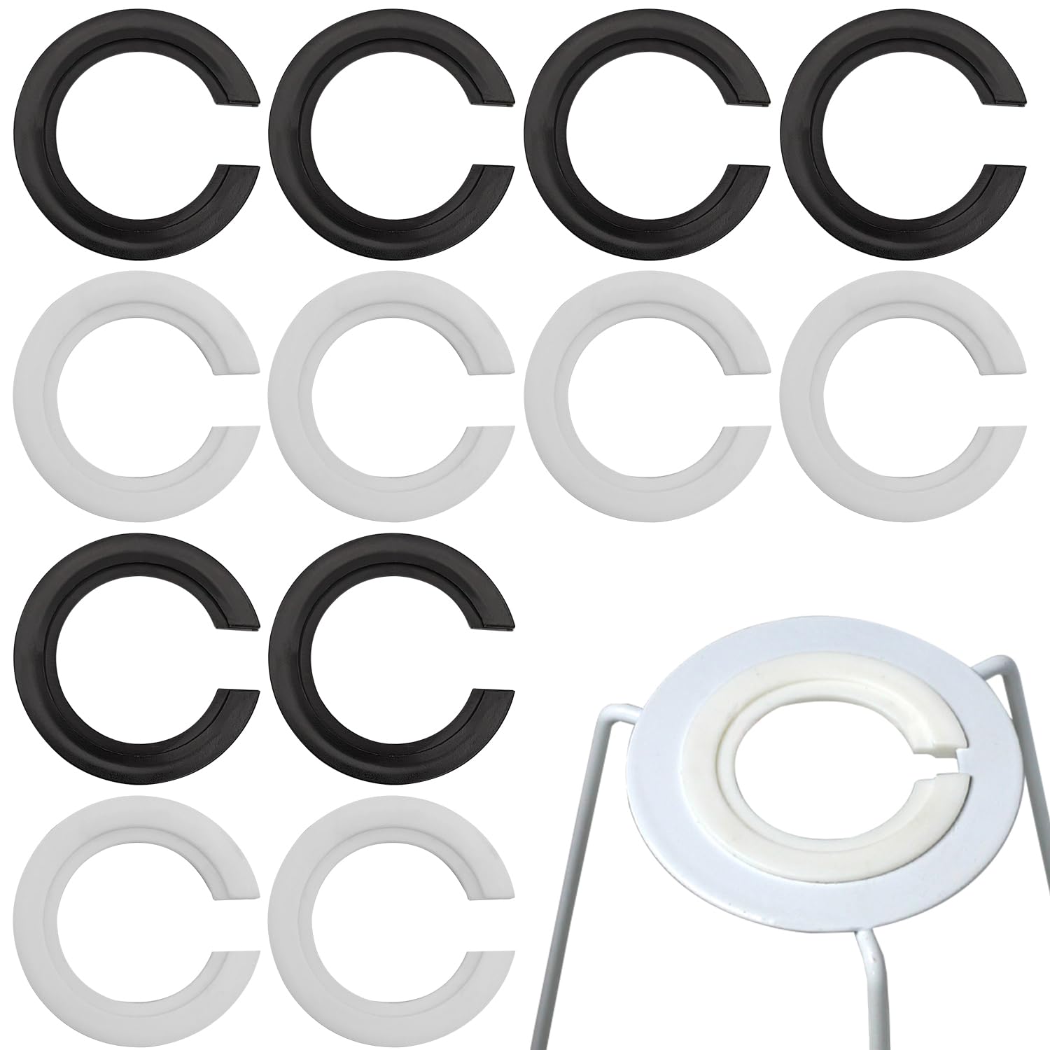 12 Pack E27 to E14 Lampshade Reducer Ring, Plastic Lamp Shade Adapter Rings Light Shade Ring Converter Washer Plastic Replacement 42mm 29mm Screw Fitting Adapter, 2 Colors