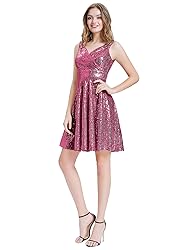 GRACE KARIN Sleeveless Shiny Sparkling V-neck