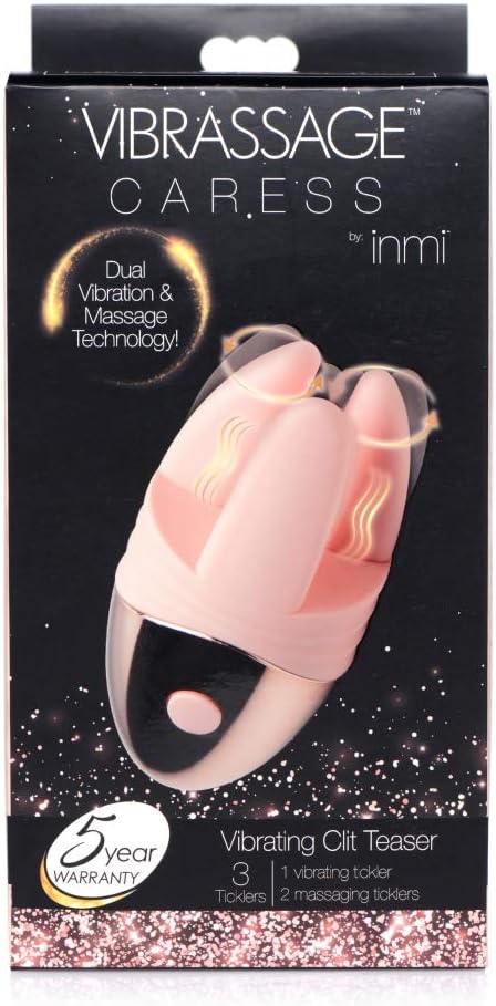 Inmi Vibrassage Caress Dual Vibrating Silicone Clit Teaser, 136 g, Pink - Image 3