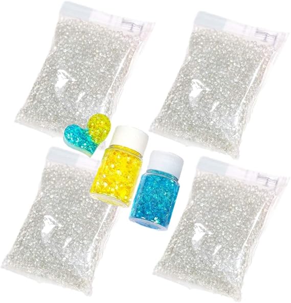 Amazon Co Jp フィッシュボール スライム 金魚鉢ビーズ キラキラ ラメ セット フィッシュ ボール 0g 黄 青 2色 ラメ グリッター ビーズ 手作り Diy ホビー