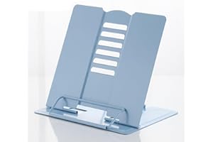 Book Holder for Reading, Desk Book Stand, Cookbook Stand Portable, Metal Reading Rest Book Holder Hands Free, Adjustable Cook