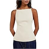 MakeMeChic Women's Going Out Tops Y2k Halter Tops Dressy Backless Top