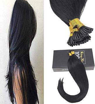 Sunny Brazilian I Tip Hair Extensions Jet Black 1 High Quality