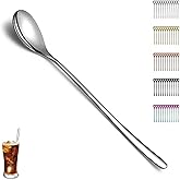 Evanda Set of 12 Pieces Long Handle Iced Tea Spoon, Stainless Steel Teaspoons, Stirring Bar Spoon, Coffee Spoon, Ice Cream Sp