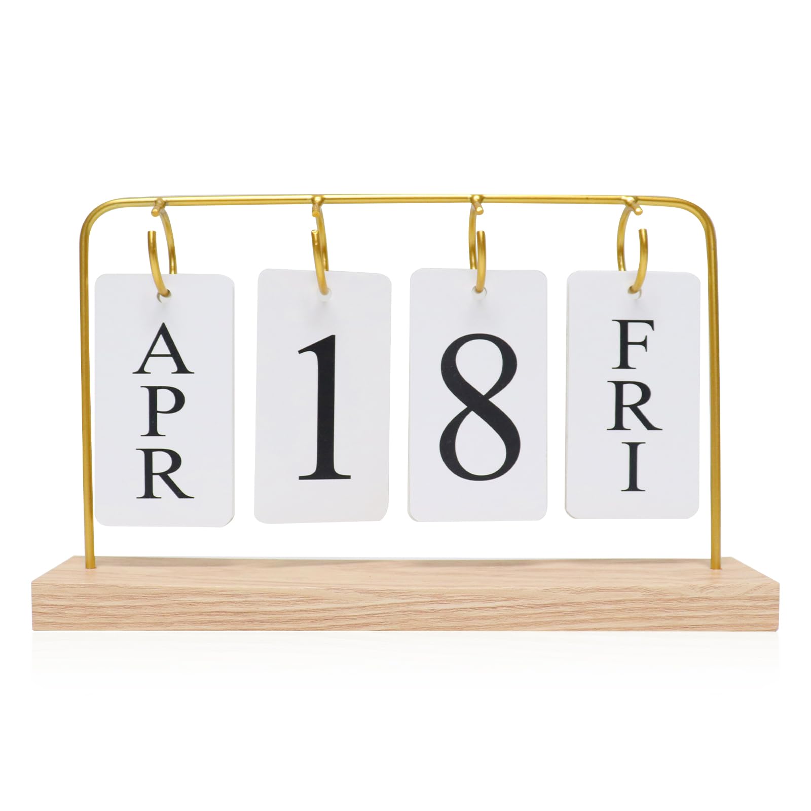 Photo 1 of Uguisu Desktop Decor, Wall Calendar, Gold Metal Stand with Paper Monthly Daily Calendar, Home Decor, Living Room Decor, Hallway Decorative Ornament, Reusable Office Accessory.