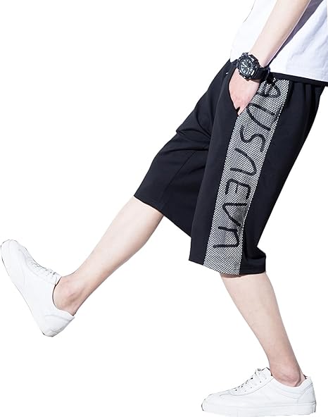 Amazon Lisa Pulster メンズ パンツ ランニングウェア ジャージ ミディアムパンツ スポーツウェア ルームウェア カジュアル ブラック ゆったり 大きいサイズ S 7xl Xl ミディアムパンツ 通販