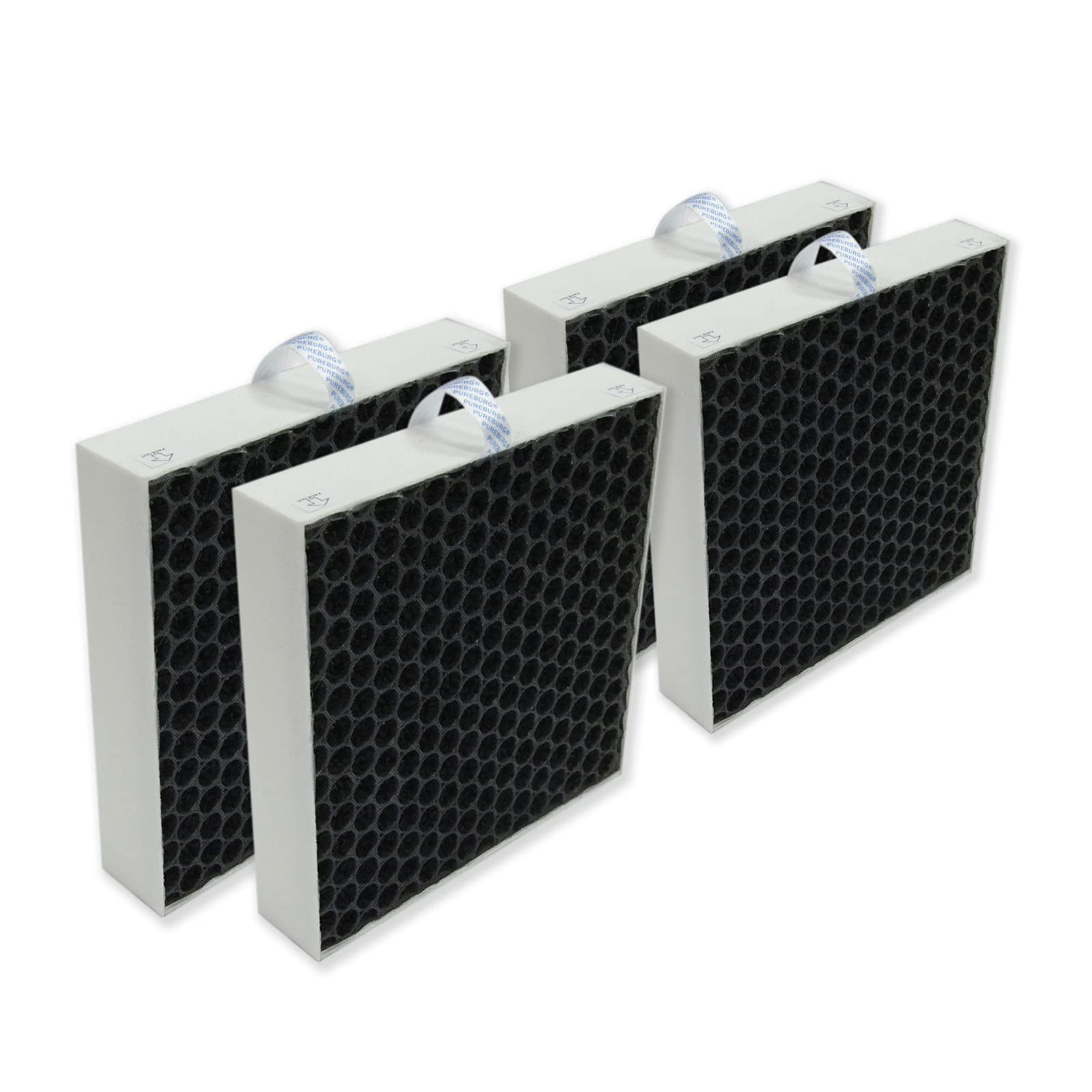 PUREBURG Replacement Filter Set Compatible with BLUEAIR 5210i, 5240i DustMagnet Air Purifiers 5200 Series,2-Pack(4 Filters) H13 Activated Carbon 2-in-1