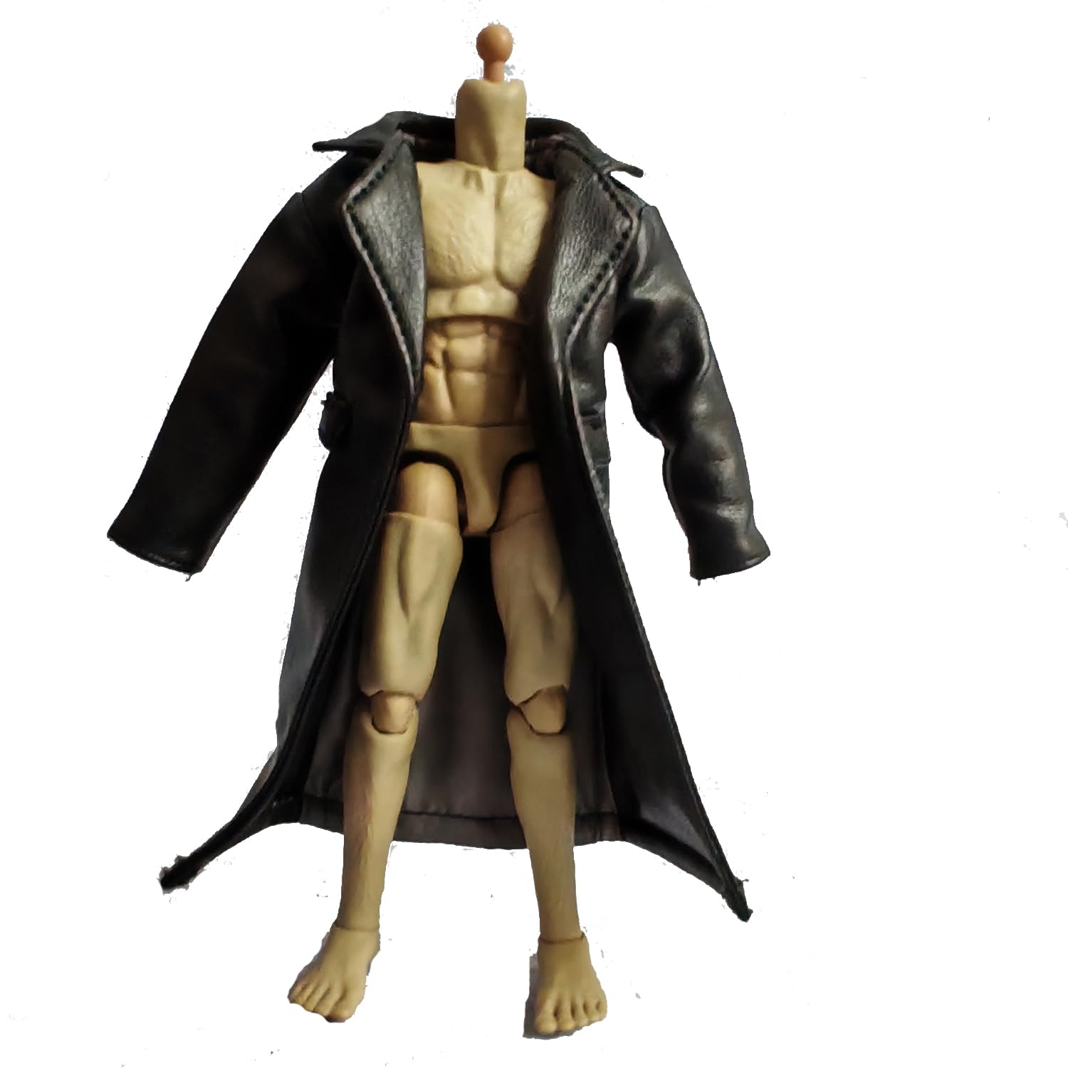 Photo 1 of 1/12 Scale Clothes Wired Faux Leather Windbreak Coat for 1:12 6inch Action Figure Doll (Black)