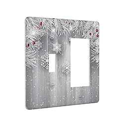 Christmas Snowflake Planks 2 Gang Light Switch