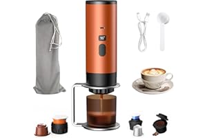 Portable Espresso Machine, USB Rechargeable Cordless Small Travel Coffee Maker, 18Bar Self Heating Espresso Coffee Machine, C