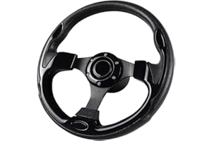 QYMOPAY 12.5 Inch Boat Steering Wheel with 3/4“ Axle Marine Steering Wheel Adapter, Yachts, Pontoon Boats