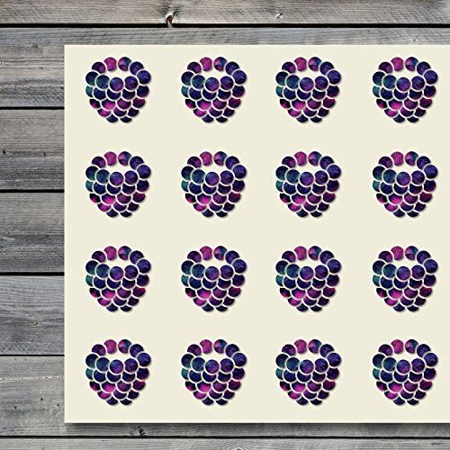 Raspberry Healthy Nutrition Fruit Craft Stickers, 44 Stickers at 1.5 Inches, Great Shapes for Scrapbook, Party, Seals, DIY Projects, Item 185274