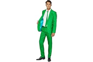 Offstream Men's Party Costume - 2 Piece Solid Color Outfit for Halloween Party with Jacket - Pants & Tie