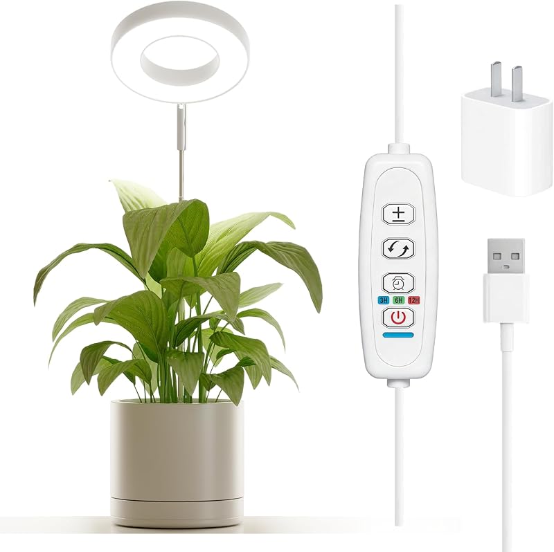 Lampe pour plantes LED à spectre complet, 1 lampe, blanc
