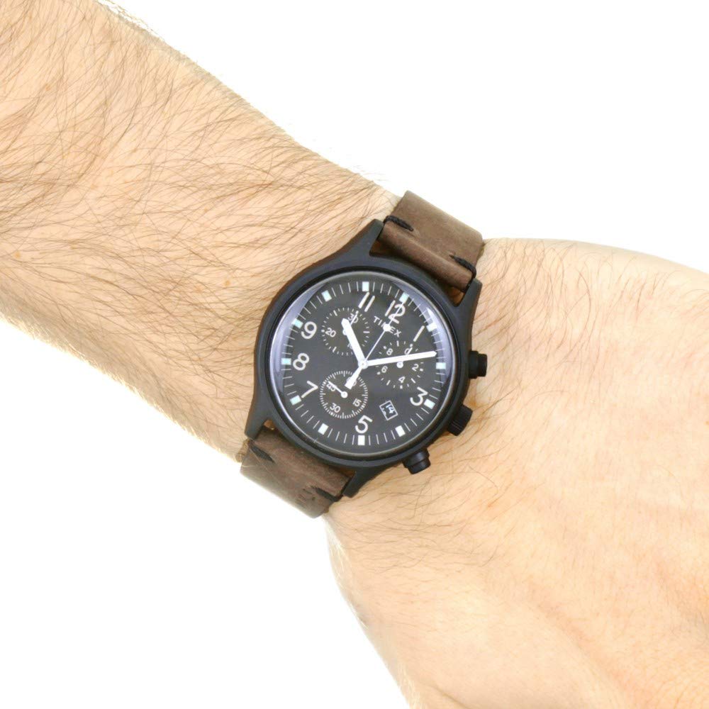 Timex TW2R96500 メンズ腕時計 クロノグラフ クォーツ レザーストラップ