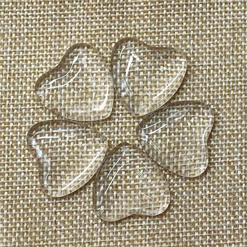 ZHU YU Chun 50 Pcs Heart Transparent Glass Cabochons, Heart Shape Clear Glass Cabochon for Photo Pendant Craft Jewelry Making (25mm/1 inch) - Thumbnail 2