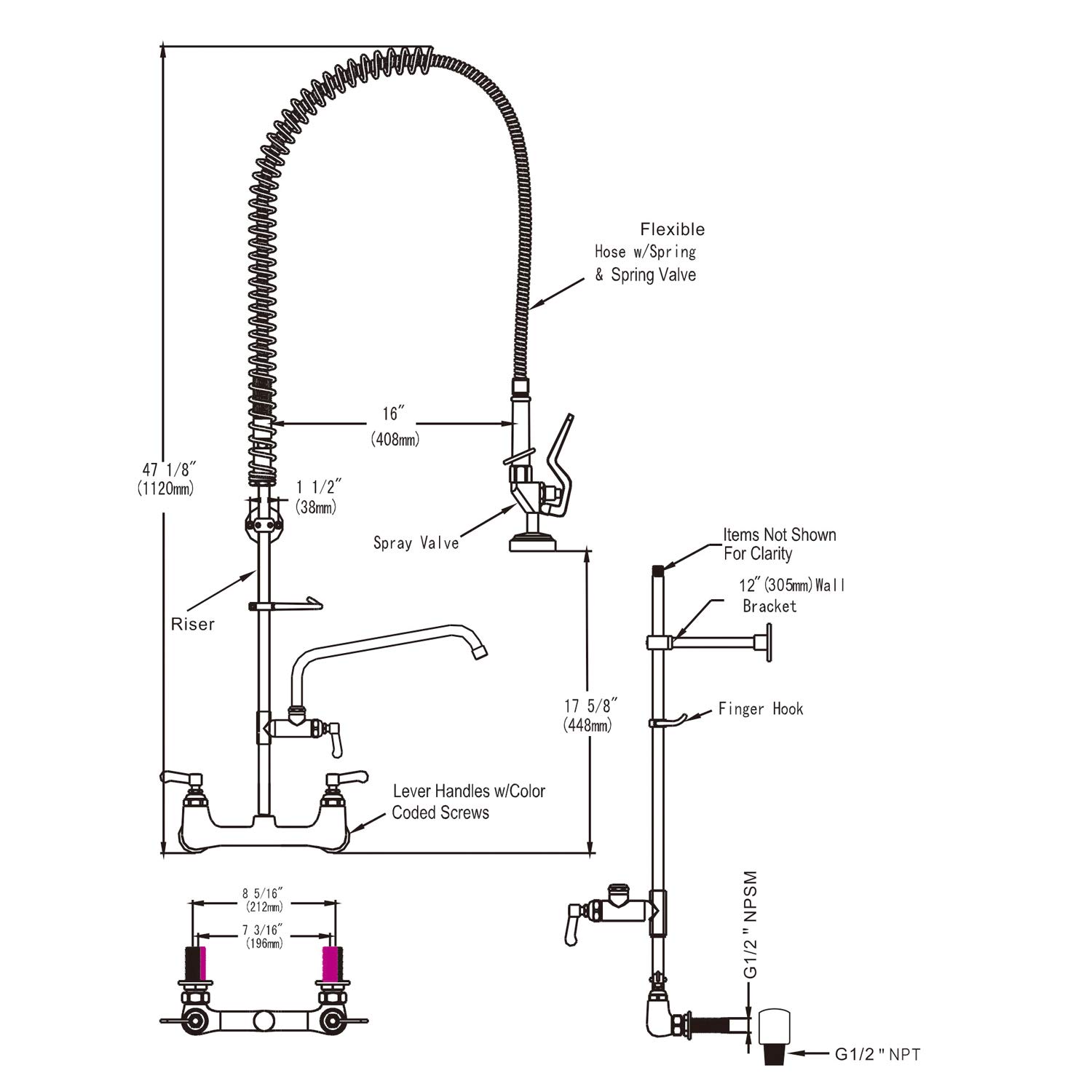 Black Friday YG Commercial Sink Kitchen Faucet Pull Down Pre rinse