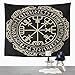 Emvency Tapestry Black Design Magical Runic Compass Circle Dragons Tattoo Home Decor Wall Hanging for Living Room Bedroom Dorm 60x80 Inches