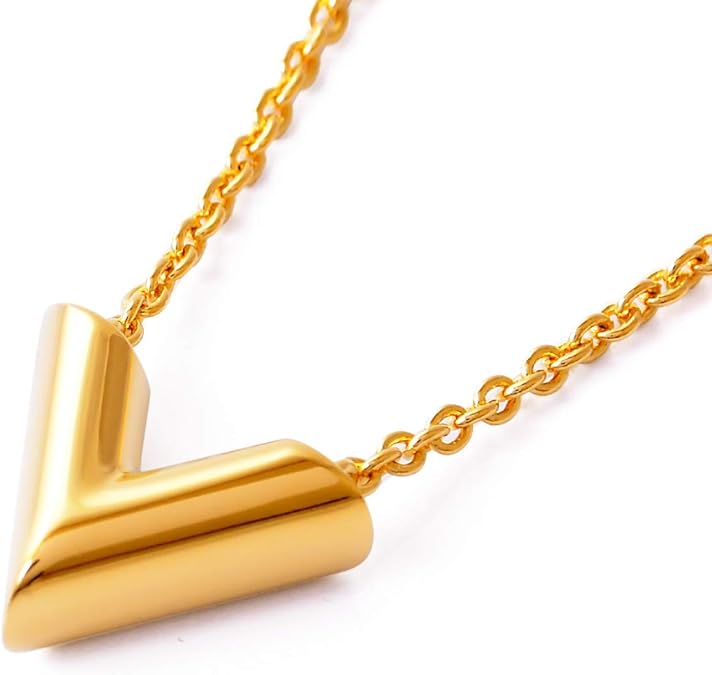 Amazon ルイヴィトン Louis Vuitton 正規品 ネックレス エセンシャルv チェーン ショップバッグ付き M610 ゴールド ジュエリー 通販