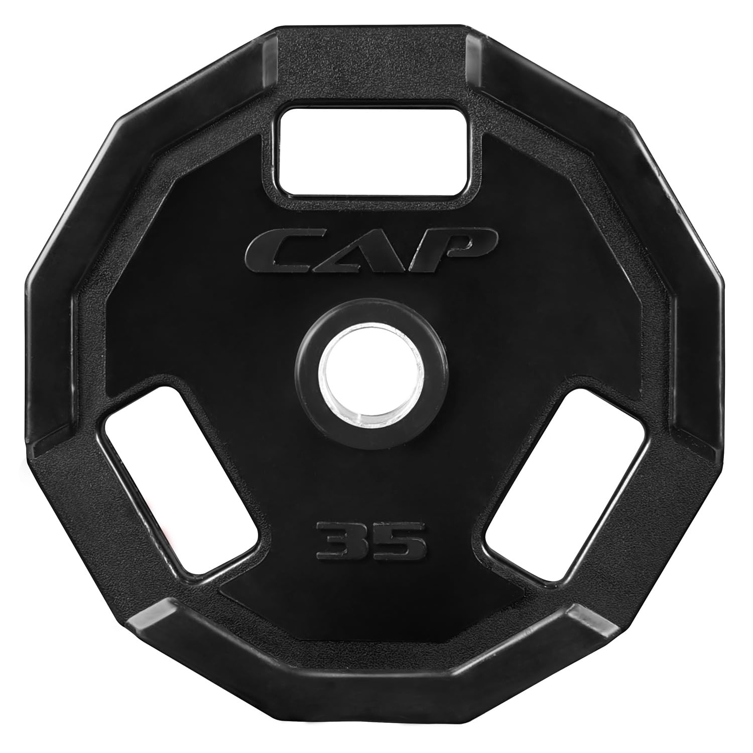 CAP Barbell 35 Lb 12-Sided Rubber Coated Olympic Weightlifting Grip Plate – Single Image