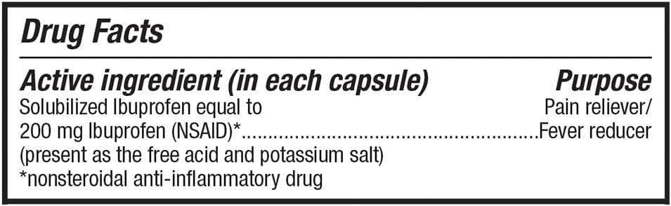  Basic Care Ibuprofen Liquid Gels 200 mg, Pain Reliever/Fever Reducer (Liquid Filled Capsules), 160 Count: Health & Personal Care