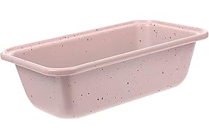 DEARMAMY 6-inch Carbon Steel Nonstick Bread Loaf Pan with Handle, Pink Toast Mold for Kitchen Baking and DIY