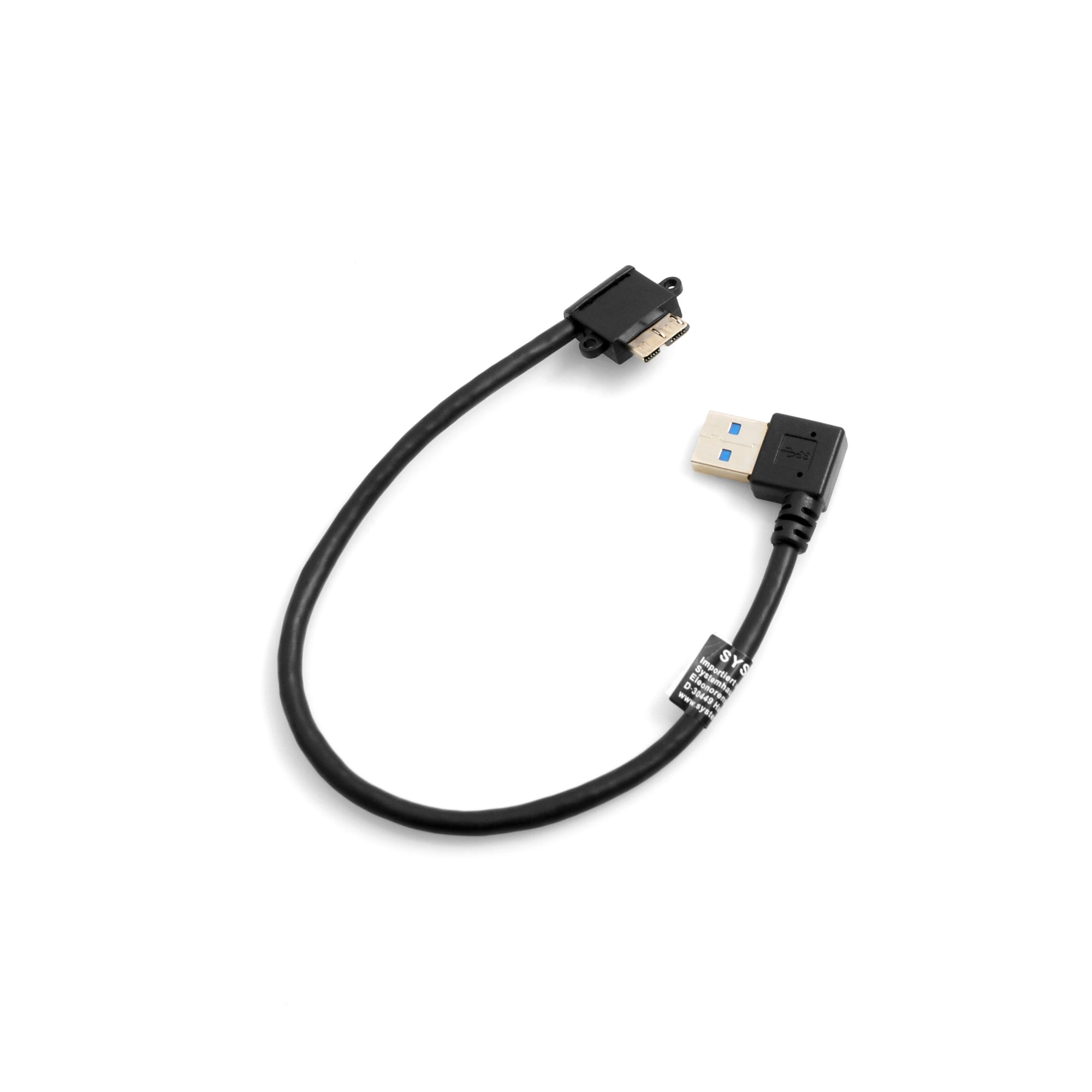 System-S Micro USB 3.0 to USB A 3.0 Short Cable Angled Angle Plug 90 Degree 26cm