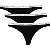 Calvin Klein Women's Carousel Logo Cotton Stretch Thong Panties, 3 Pack