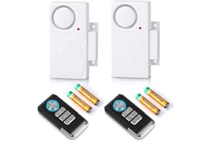 WSDCAM Wireless Door Alarm with Remote 2 Pack, Battery Included, 105 dB Loud Pool Door Alarm, Wireless Door Open Alarms Sensor for Kids Safety Home Security