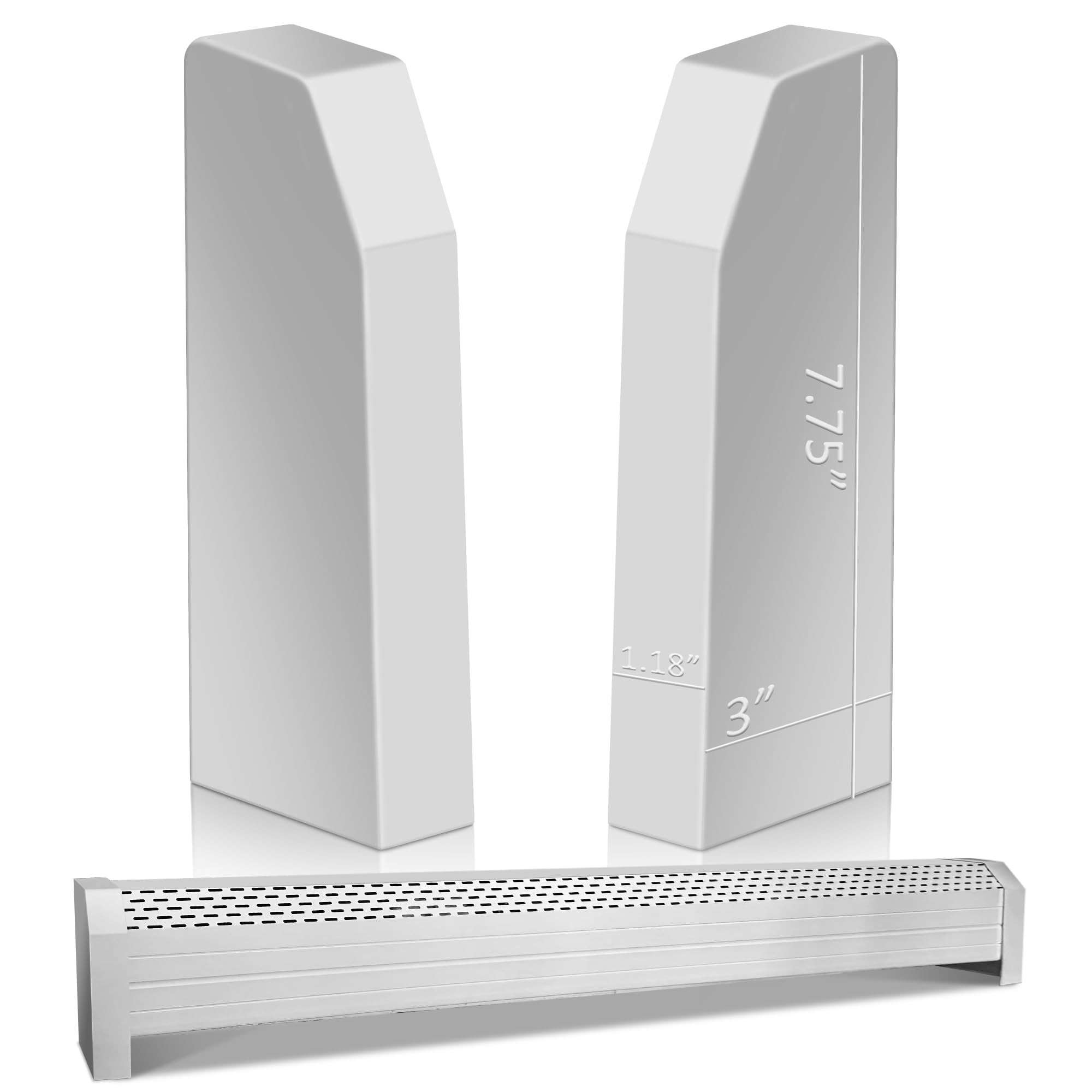 Photo 1 of 2 Pack End Caps for Baseboard Heater Covers, Includes Silicone Left and Right Radiator Cover, Fits Most Standard Baseboard Heaters, Easily Trim to Fit, Durable, Efficient Design (Height 7.75 inches)