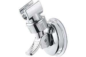LVCOMEFF Shower Head Holder Suction Cup Handheld Showerhead Bracket Adjustable Height Shower Holder, Silver, Suction Mount, A