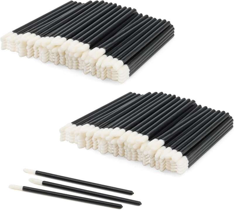 KEILEOHO 400pc 90mm Mini Lip Brushes for Makeup Applicator Gloss Lipstick