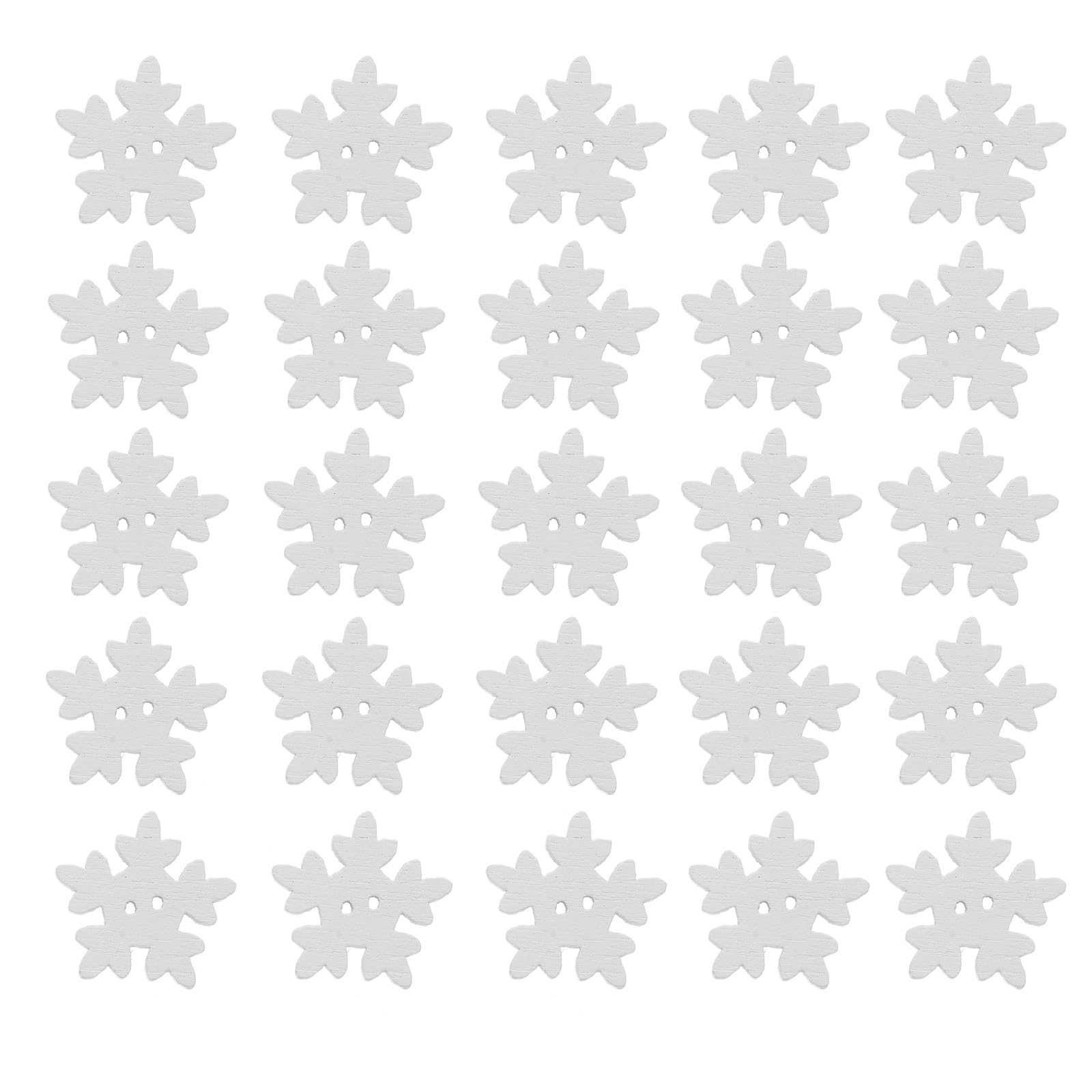 ULTNICE 50Pcs Wooden Snowflake Buttons 0.7 Inch Christmas Craft Embellishments for Sewing Holiday Decorations Winter DIY Party Supplies