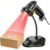 Eyoyo Handheld USB Wired 2D Barcode Scanner with Gooseneck Stand for POS | Automatic, QR Code Scanner Bar Code Reader, Support Screen Scanning, for PC Library Store Supermarket Check-Out, Inventory