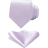 Ties for Men Formal Ties with Pocket Square Set Classic Solid Color Mens Tie Handkerchiefs Satin Silk Neckties in Box