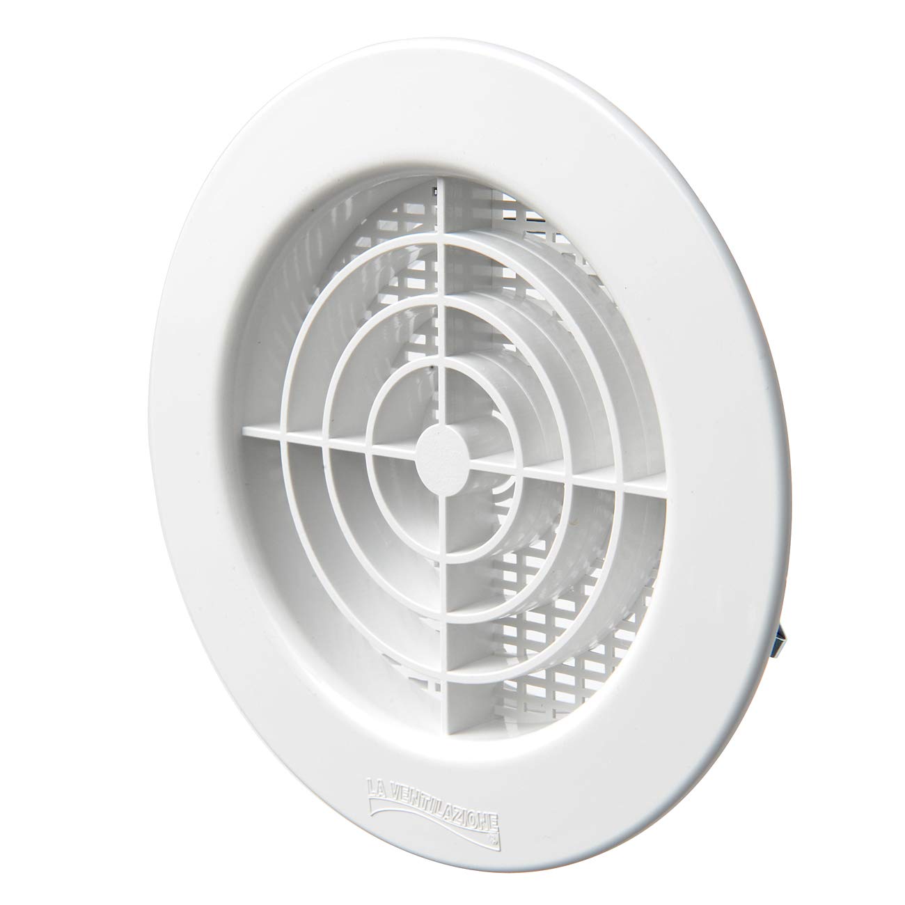 La Ventilazione TF10RB Round Plastic Insect Mesh Ventilation Grill, White, Diameter 128 mm