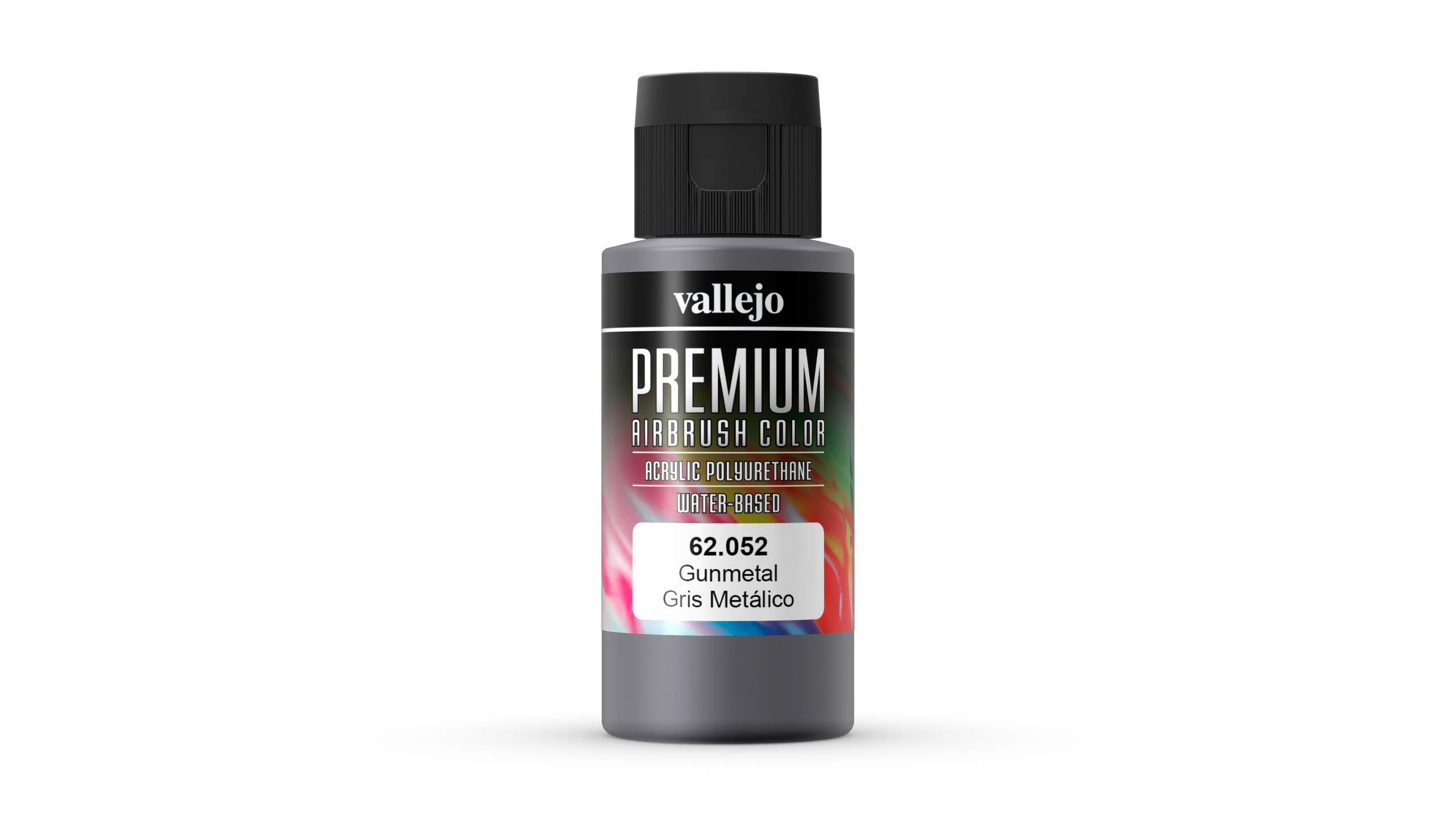 Vallejo : Premium Airbrush Paint : 60ml : Metallic Gunmetal by Acrylicos Vallejo